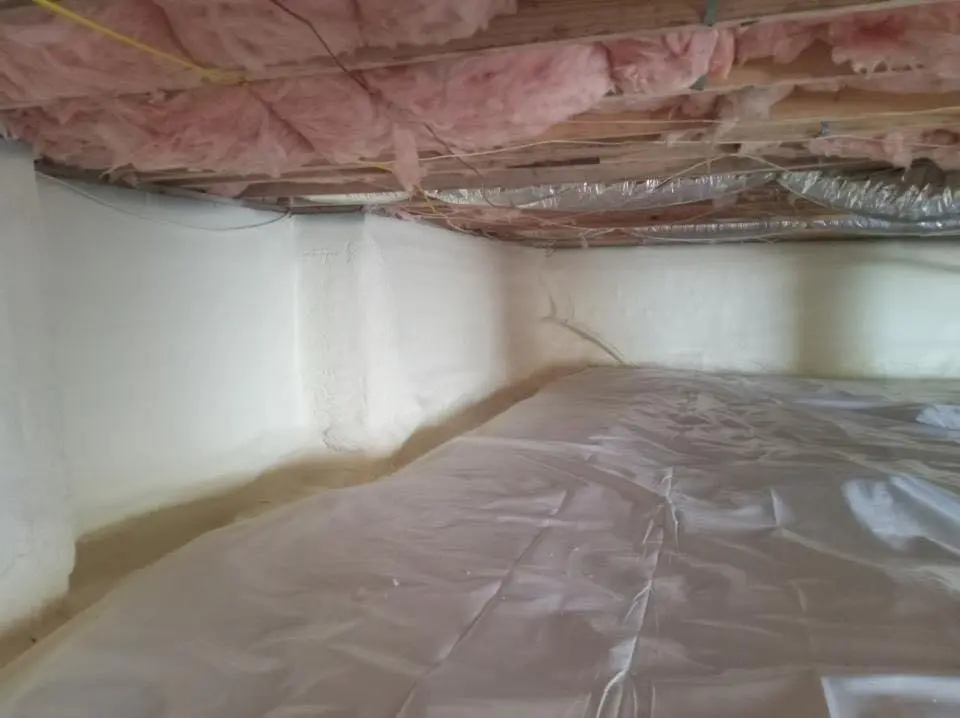 Crawl space encapsulation with closed-cell spray foam for Metal Roof Coating in Hanover